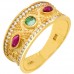 Χρυσό Βυζαντινό δαχτυλίδι Κ14 με ζιργκόν
